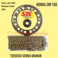 Gear gear set sss 428 gold chain CRF 150/CRF 150F/CRF 150 L/CRF 150 R/CRF 250