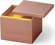 J-kitchens Heavy Box, 3 Tiers, 6.5 Inches, Japanese Paper, Copper Undragon, 7.9 x 7.9 x 6.9 inches (