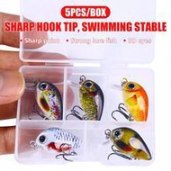 Hengjia 5pcs/Set 2.8cm-2g/2.7cm-1.5g Bass Fishing Lures Set, Surface Lure, Wobble Lure, Swimming Lur