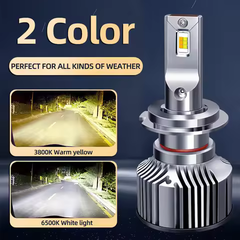 DiReal 2PCS Auto H7 Led Car Light H1 H8 H9 H11 9005 9006 9012 H4 LED 2colors Changing Headlight Fog 