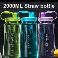 A09 Botol Minum Enjoy Life 2 Liter Straw Water Bottle 2000 Ml / Botol