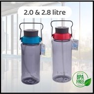 2800ml Water Tumbler Drinking Bottle With Straw & Handle/Botol Air Minuman Kandungan Besar Dengan Pe