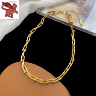 Original design U-shaped stitching chain naked chain necklace clavicle chain women's 18k saudi gold 