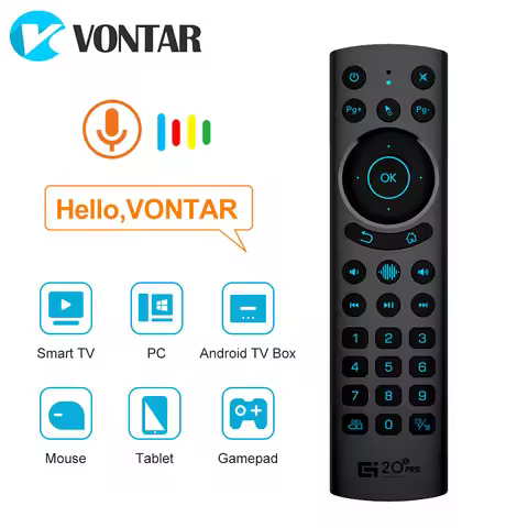 VONTAR G20S PRO BT G20S PRO Voice Remote Control Gyro IR Learning 2.4G Wireless Air Mouse For X9X96M