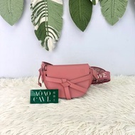 《荃灣實體店》LOEWE Mini Gate 粉色馬鞍包 斜肩包