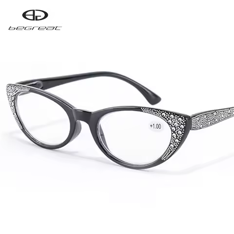 BEGREAT Diamond Cat Eye Reading Glasses Women Vintage Frame Multicolor Designer Fashion Presbyopic E