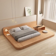 All Solid Wood Customized Platform Tatami Bed Low Bed Extra Large Double Floor Solid Wood Floor Bed 