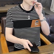 捡漏~冰丝印花时尚男装2025夏季减龄遮肚短袖T恤男士上衣25.6.3Picking up leaks~Ice silk printed fashionable men's clothing 2025