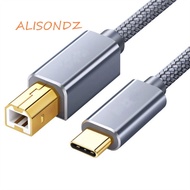 ALISONDZ USB C to USB B Cable Braided Cable 0.5m/1m/1.5m/2m USB2.0 Female USB B 2.0 480Mbps Data Cab