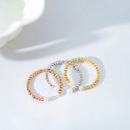 Baby Akoya 簡約閃爍車花珠 18K金開口戒指