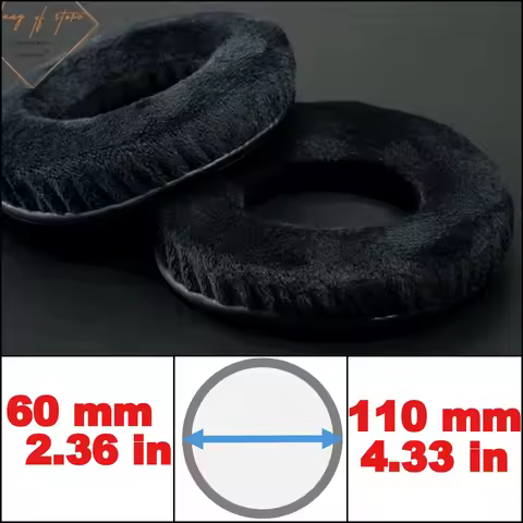 Thick Velour Velvet Ear Pads Cushion For Beyerdynamic AKG Sony Denon Headphone - 60 65 70 75 80 85 9