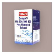 Vitpro Omega 3 EPA 650 / DHA 325 Plus Vitamin E Softgel (30 Softgel)