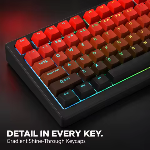 132 Keys PBT Double Shot Shine Through Keycaps Cherry Profile Cross MX Stem Keycap Set RGB Backlit G
