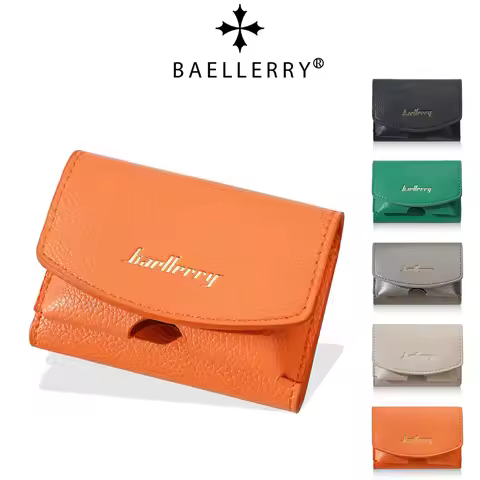 1Pcs-Baellerry Women's Mini 70% off Wallet in Pebbled Pu Leather, Minimalist Snap-Fastener Multi-Com