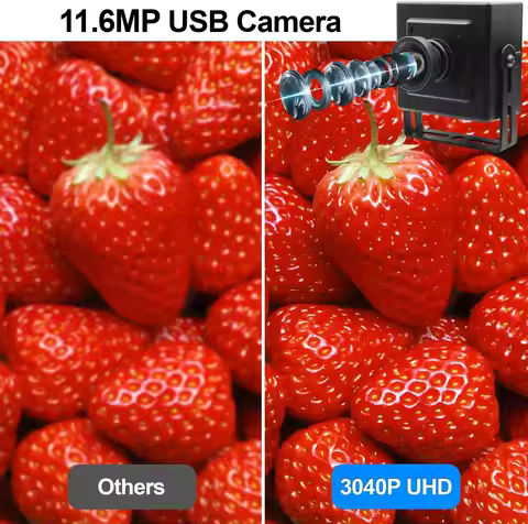 ELP 12MP Raspberry Pi USB Camera 4K 30fps 1080P 120fps 102° Wide Angle No Distortion UVC Webcam for 