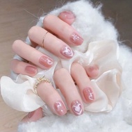 Handmade Fake Nails Short Cute Lovely Cat Eye Phototherapy Wear Nails
