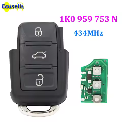1K0 959 753 N NEW 3 BUTTON 434mhz FLIP KEY REMOTE FOB for Bora Golf Tiguan Jetta for SEAT for SKODA 