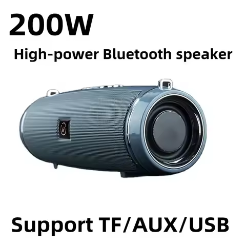 Portable outdoor stereo subwoofer 200W high-power MINI 2 wireless Bluetooth speaker supports TWS/FM/