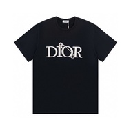 24_DIOR 2024 New Summer CD Pin Letter Printed Pure Cotton Casual Simple Round Neck Short-sleeved Couple's Same T-shirt