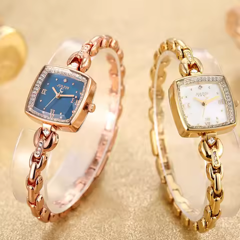 Small Mother-of-pearl Women's Watch Julius Japan Quartz Hours Fine Fashion Dress Bracelet Rhinestone