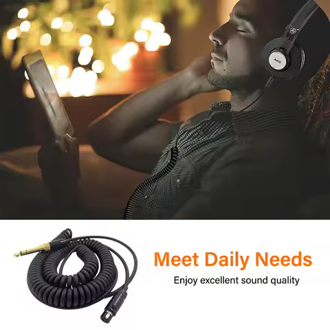 Spring Headphone Cable for AKG K240 K702 Q701 K271 K267 K712 Headset Replacement Wire 6.35 / 3.5mm M