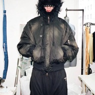 GRAILZ N3B Military Style Fur Collar Bomber Jacket