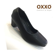 OXXOรองเท้าคัทชู รองเท้าเพื่อสุขภาพ รองเท้าแฟชั่น ประดับอะไหล่  ใส่ทำงาน ส้นpuสูง2นิ้ว หนังพียูนิ่ม  น้ำหนักเบาX82401