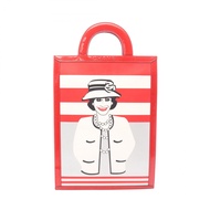 【二手】香奈兒 Coco Chanel Mademoiselle 巧克力棒手提包，黑色五金，RED/黑/白漆皮，手提包