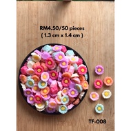 RM4.50/50 pieces : TF-008 - Resin - Bunga - Flower - 1.4 cm x 1.4 cm