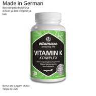 Vitamin K Complex From German K1 1,000 mcg + K2 Menaquinone