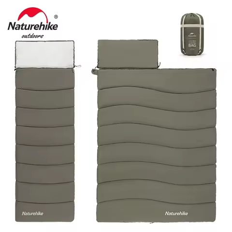 Naturehike Envelope Cotton Sleeping Bag Portable Outdoor Camping Adult Sleeping Bag Single Splicable