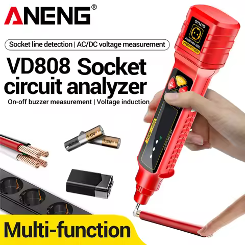 ANENG VD808 Socket Power Tester Line Detection AC/DC Voltage Measuremen Polarity Leakage NCV Voltage