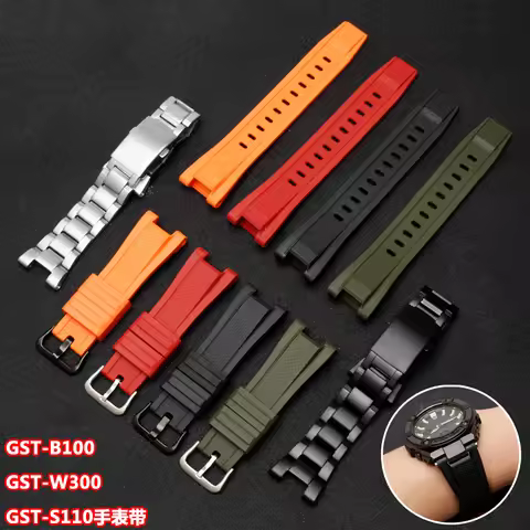 Resin strap men's watch accessories for Casio bracelet GST-S130 S110 S100 W130L W100 W110 210 sports