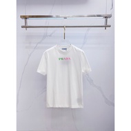 Baju-T Prada/Prada untuk Lelaki dan Wanita, Baju-T bercorak, Baju-T pasangan, Baju-T lengan pendek, 