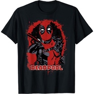 Marvel Deadpool Paint Splatted Super Adult T-Shirt hero Graphic T-Shirt Fashion Tops for Boys and Gi