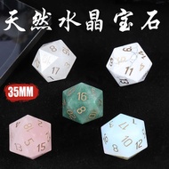 New Product 35mm Natural Crystal Multi-faceted Dungeon Game Big Dice D20 Face Gem Color Z01