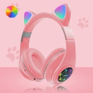 Wireless Bluetooth Headset Cat Ear Bluetooth Headset Gaming Headset Foldable, with A Mobile Microphone YKD