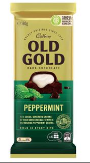 澳洲🇦🇺 Cadbury Old Gold Peppermint Dark Chocolate Block 吉百利 薄荷朱古力 黑朱古力 mint chocolate