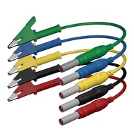 5pcs Banana to Alligator Clips Test Lead Safety Type Cable Line Wire, Retractable 4mm Banana Plug fo
