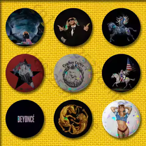 B-Beyonce Cowboy Carter Lemonade Badges 75mm 25mm 44mm 32mm 58mm Round Pin Brooch Souvenir Clothes C