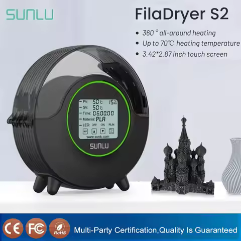SUNLU S2 FilaDryer Filament Dryer Box Fast Heating LED Touch Screen 360° Surround Up to 70°C for 3D 