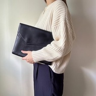 中古正品Delvaux 德爾沃 真皮信封手拿包肩背包兩用 比利時製