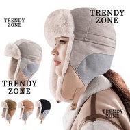 TRENDYZONE Russian Bomber Cap, Warm Waterproof Ski Hat, Vintage Earflap Design Russian Style Windpro