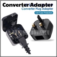 US 2 Pin To 3 Pin UK Converter Plug Adapter With 13A Fuse Protection