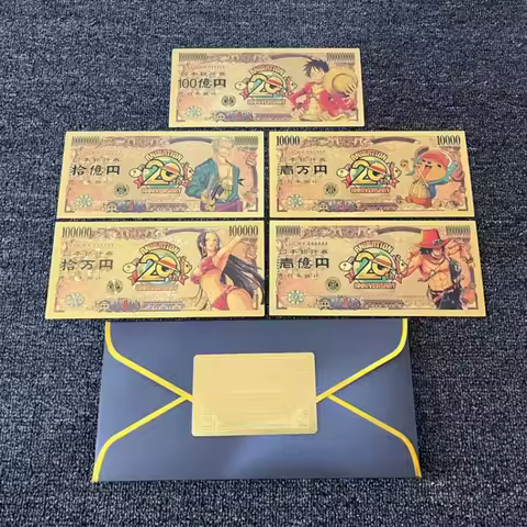One Piece 20th Anniversary Imitation Gold Foil Plastic Card Japanese Animation Gift Collectibles Goo