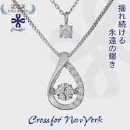 正版日本原裝【Crossfor New York】項鍊【Angel Tear天使的眼淚】純銀懸浮閃動項鍊