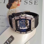 Richard RM055เพชรเดิมรุ่นเดียวกันด้านล่างมุมมองเย็นเรืองแสงนาฬิกาแบบไม่ใช้กลไกนาฬิกาผู้ชายนาฬิกานักเ