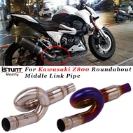 Motorcycle Exhaust Muffler Escape System Modified roundabout Middle Link Pipe Slip On For Kawasaki Z800 Ninja800