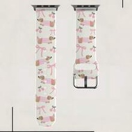 1pc Cherry Bow Dachshund Soft Elastic Breathable Comfortable Replacement Watch Band, Suitable For Sa