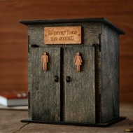 Personalized wood piggy bank with two locks Toilet piggy bank Adult gift
